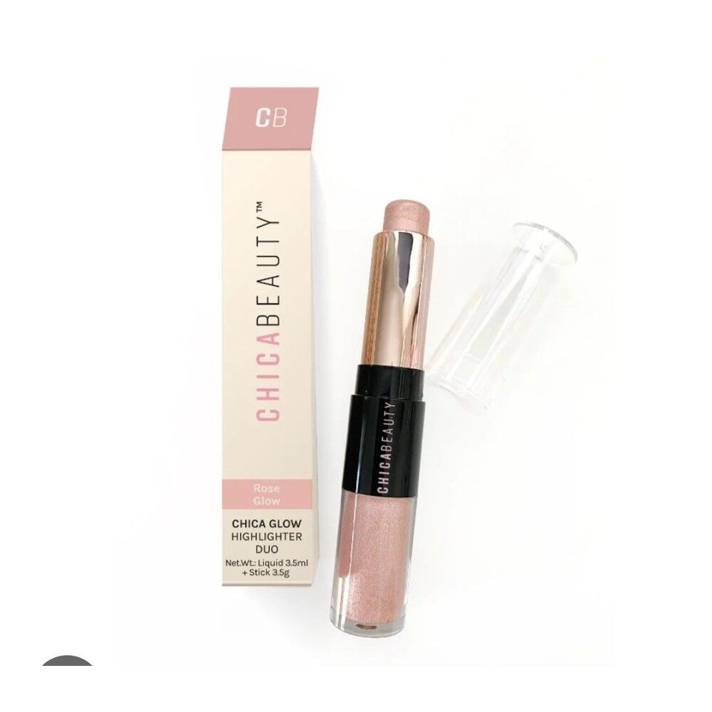 Chica Beauty Chica Glow Highlighter Duo Stick Rose Glow Face Illuminator NIB